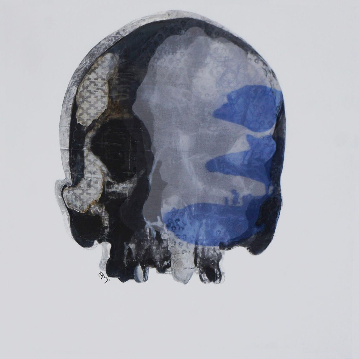 Rogelio Manzo Figurative Painting - Tanatos XI, Oil and Mixed on Canvas, Contemporary Art