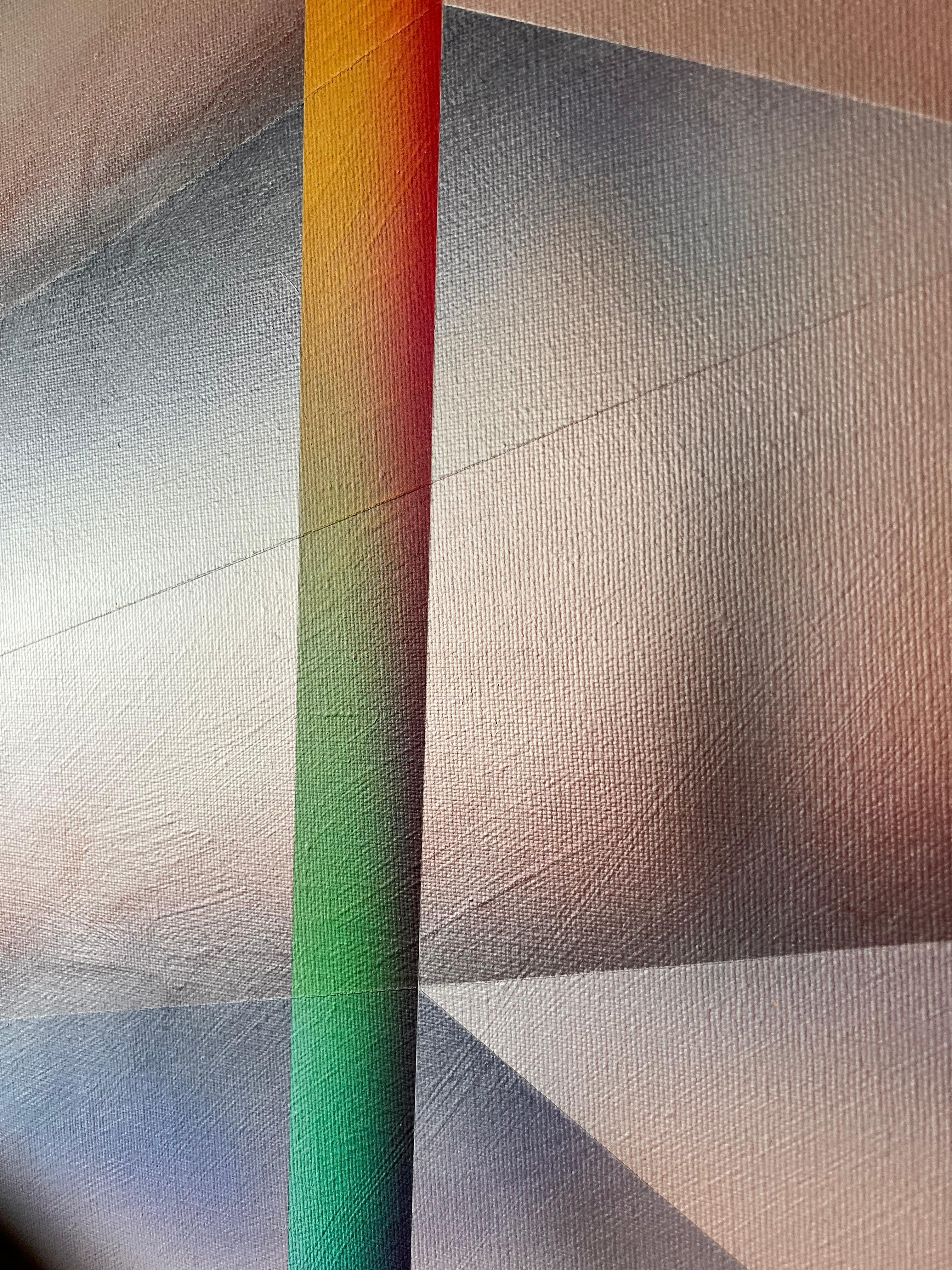 Große Original-Wandkunst Rogellio Polisello, Acryl auf Leinwand, optische Kunst 1983 im Zustand „Hervorragend“ im Angebot in BILBAO, ES