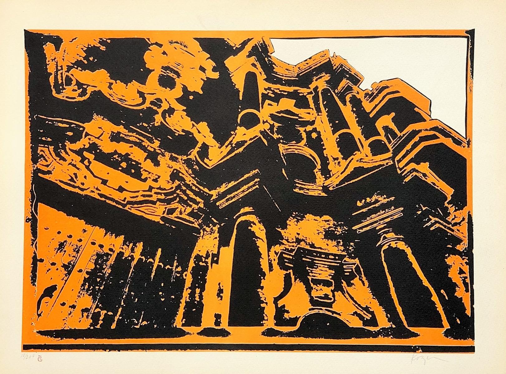 Senza titolo 1978 Cubano firmato, incorniciato, stampa d'arte originale in serigrafia in edizione limitata - Print Contemporaneo di Roger Aguilar