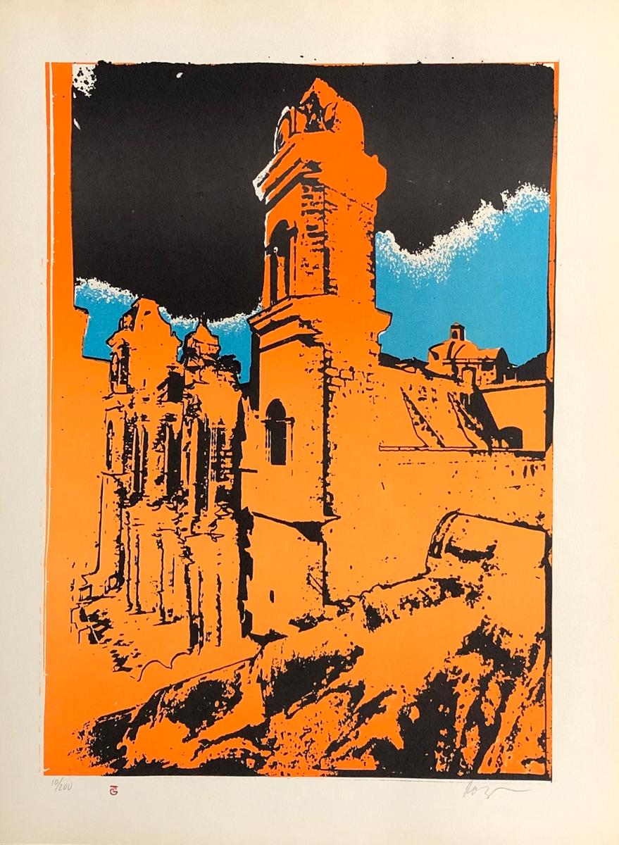 Cuban Artist signed limited edition original art print silkscreen 23x17 in. - Print by Roger Aguilar