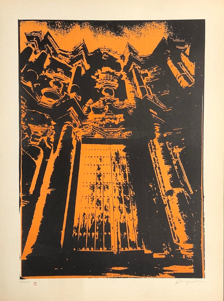 Senza titolo 1978 Cubano firmato, incorniciato, stampa d'arte originale in serigrafia in edizione limitata - Print Contemporaneo di Roger Aguilar