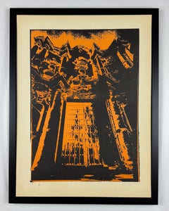 Sin título 1978 Impresión artística original cubana enmarcada y firmada serigrafía edición limitada