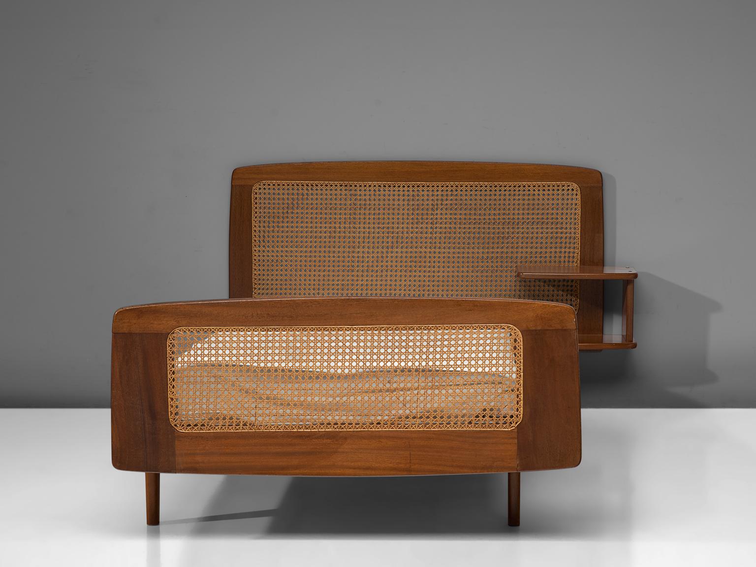 Mid-Century Modern Roger Arnault Post-War Single Bed in Mahogany