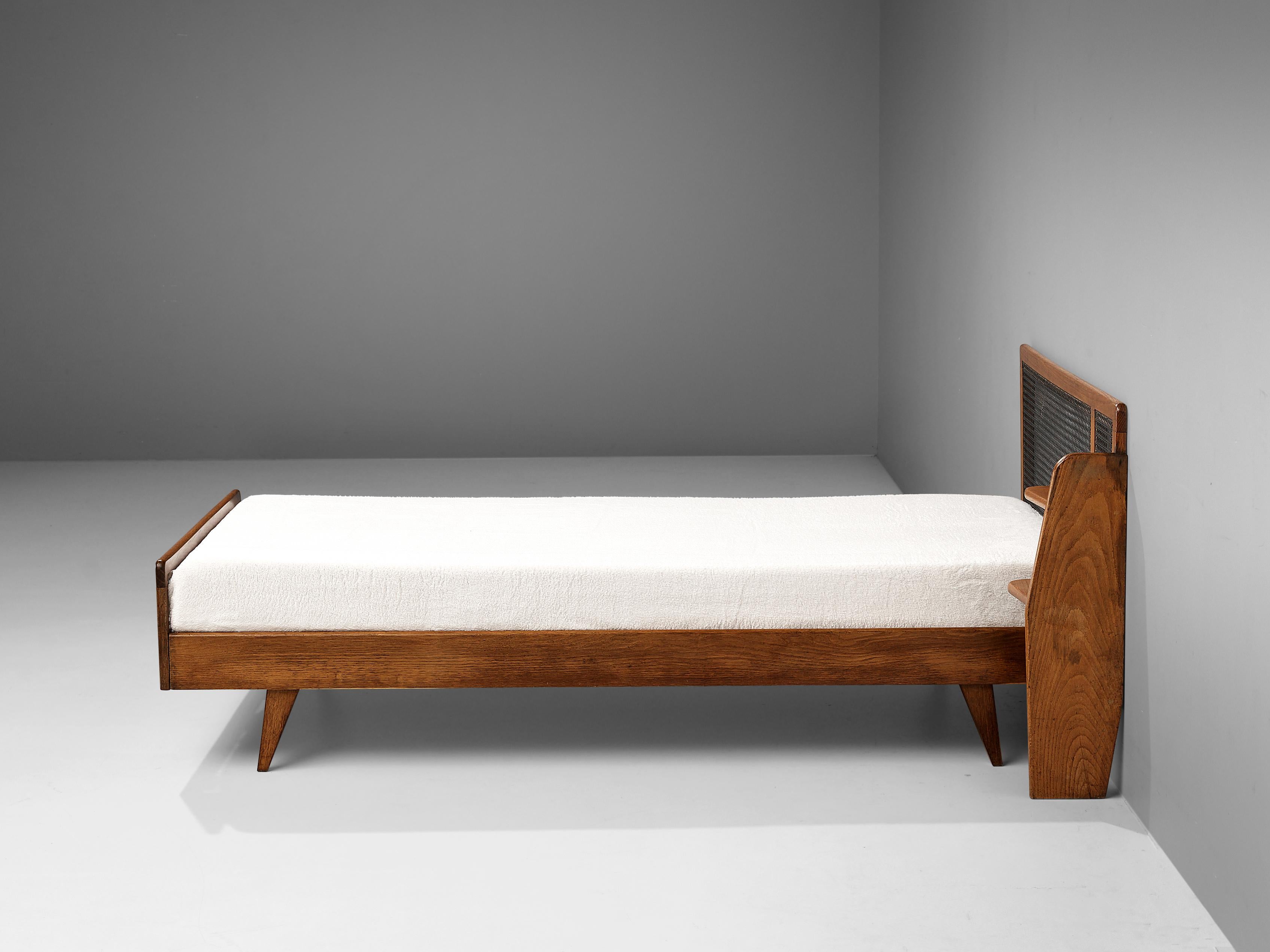 Mid-20th Century Roger Landault Single Bed in Oak