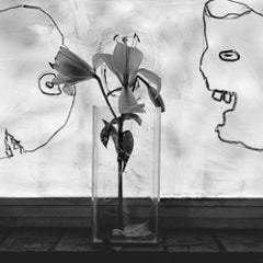 Giggles – Roger Ballen, Black and White, Staged, Vintage, Smiley, Wall, Flower