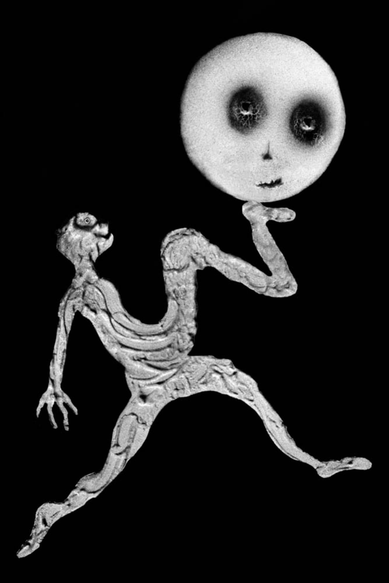 Roger Ballen
Lever de lune, de la série "Le théâtre des apparitions", 2011
Caisson lumineux Texflex simple face, revêtement époxy noir ferro
Caisson lumineux 100 x 86 x 9 cm (39 3/8 x 33 7/8 x 3 1/2 in.)
Édition de 3 (#1/3)

Tous les caissons