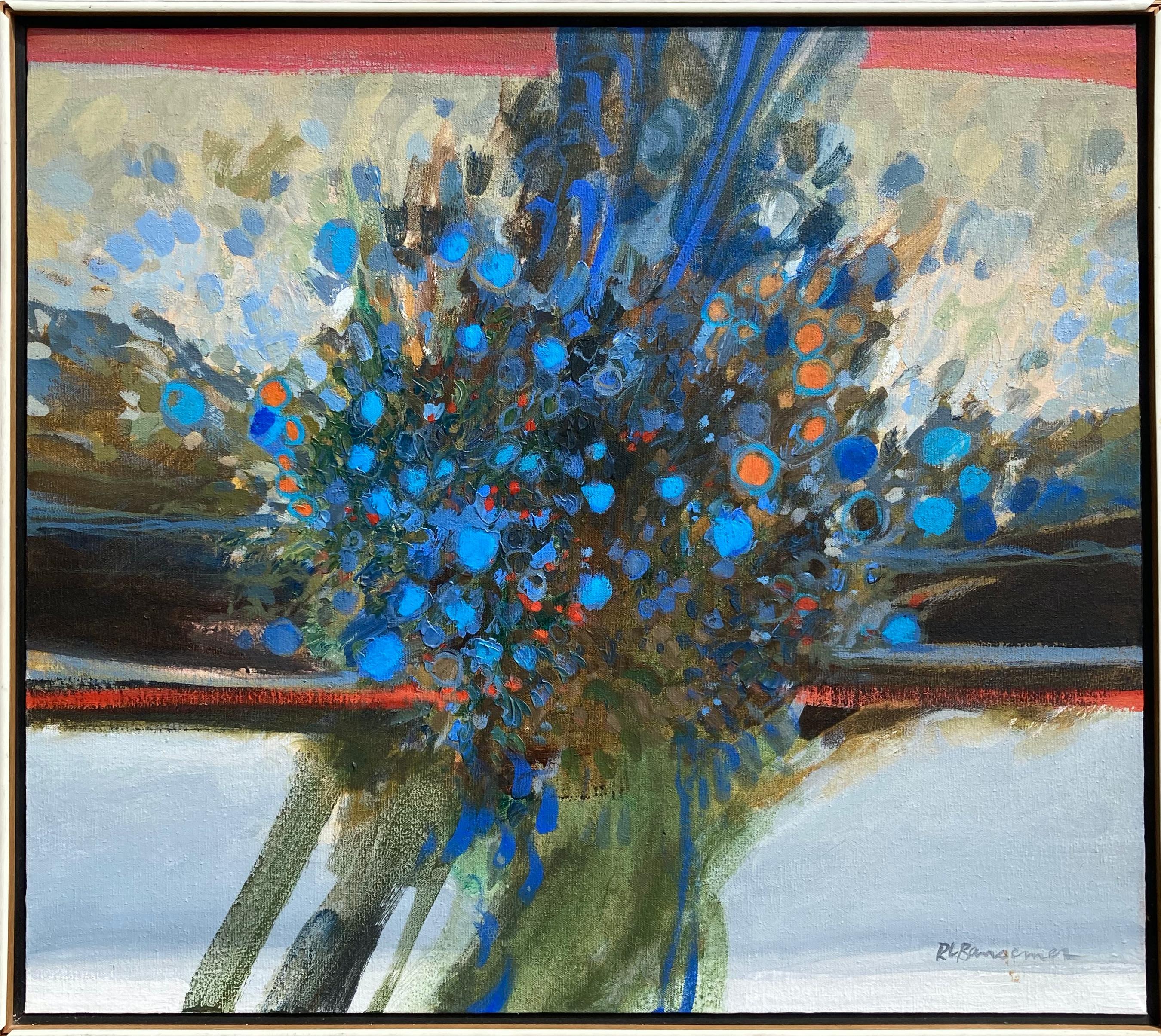 Abstract Painting di Roger Bansemer - Rinnovamento (Quadro astratto moderno contemporaneo della fine del XX secolo con cornice)