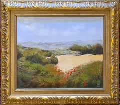 Vue Sur Le Haut Var, Provence Poppies in Springtime. Oil on Canvas.
