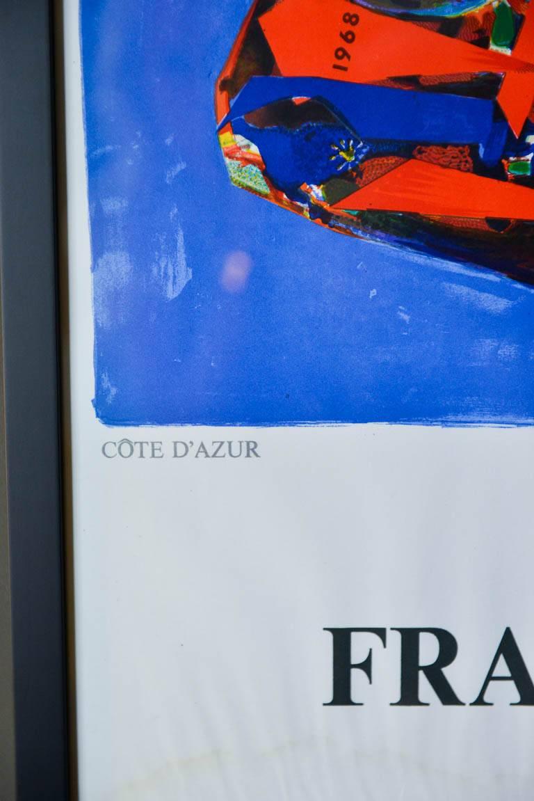 Mid-20th Century Roger Bezombes Côte D'Azur Original Travel Poster, 1968