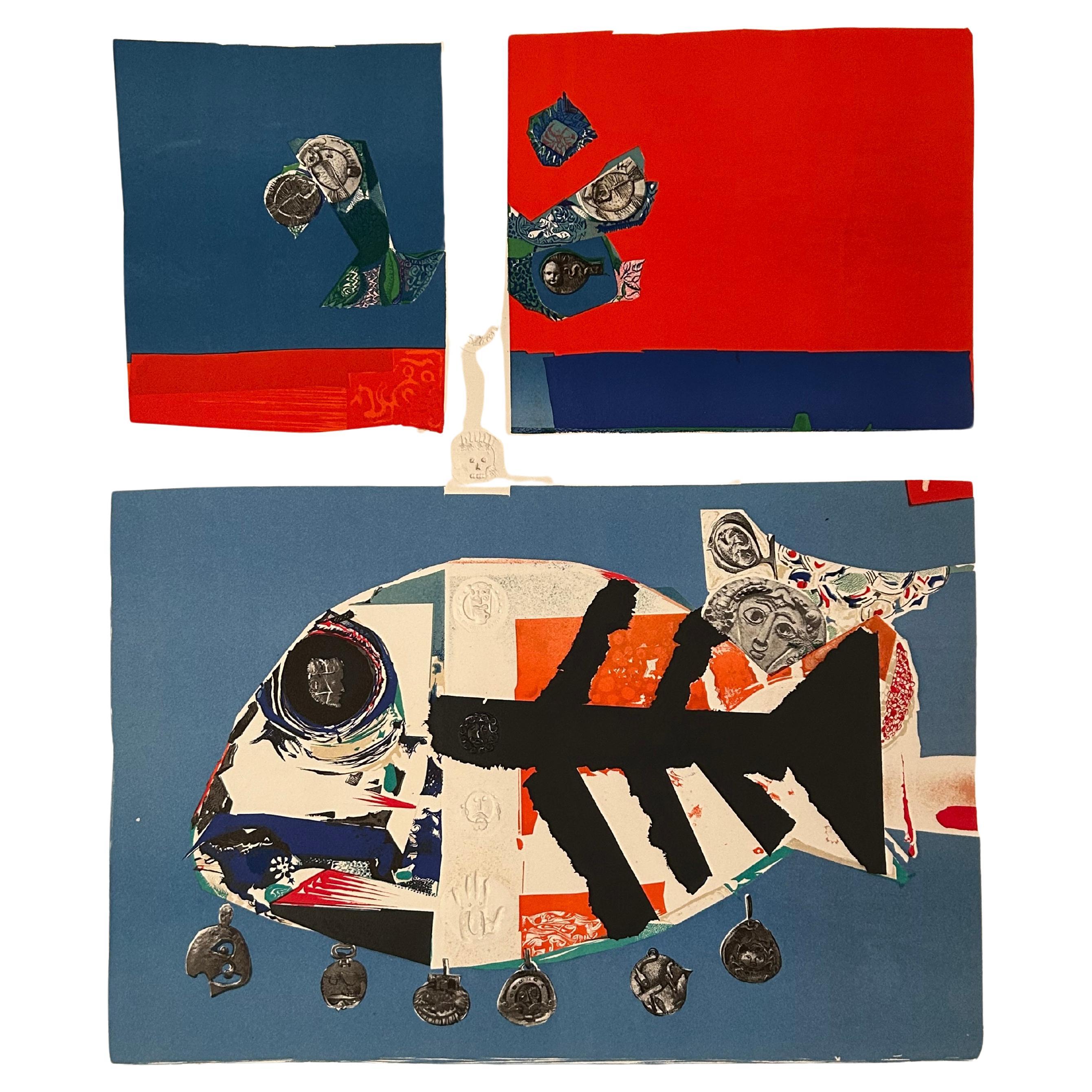Roger Bezombes Lithograph Of Fish For Sale