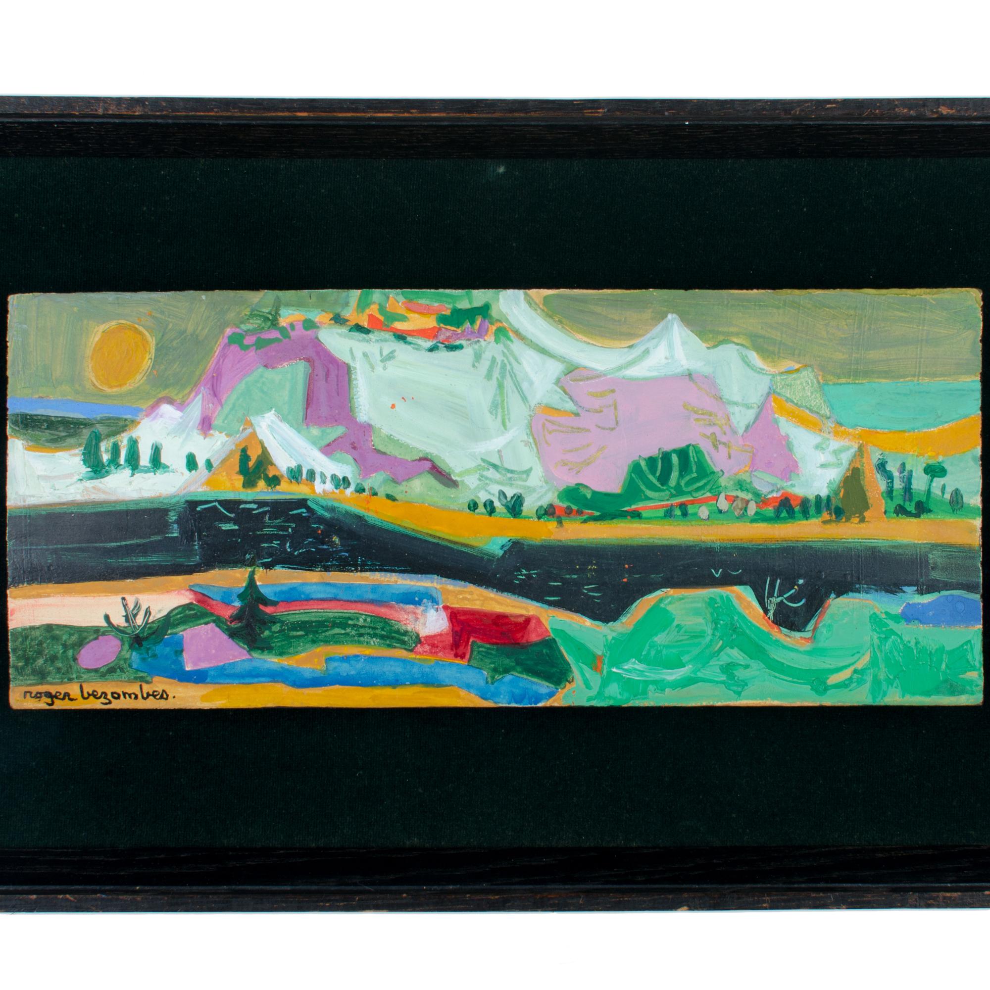 Roger Bezombes
(French, 1913-1994)

Neige	
oil on panel
sight 5½ by 13 inches
frame 10⅝ by 18 inches by 2 inches deep
signed lower left roger bezombes.

Work as orignally presented by the artist under glass and floated in handmade shadowbox.