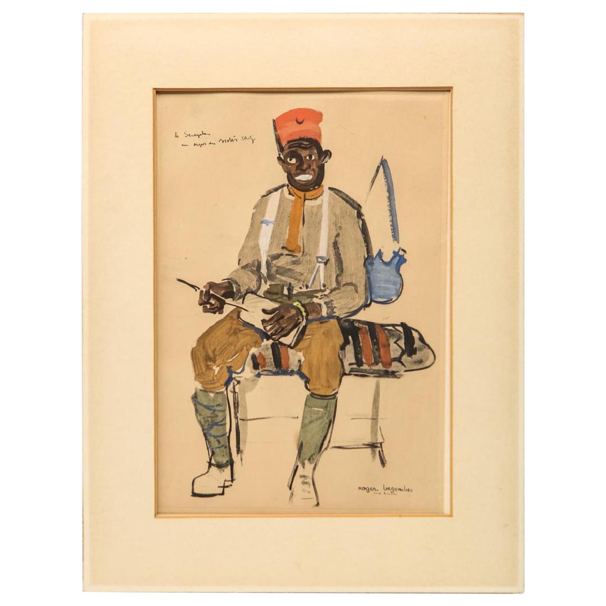 Roger Bezombes Print of a Senegalese French Foreign Legion Soldier