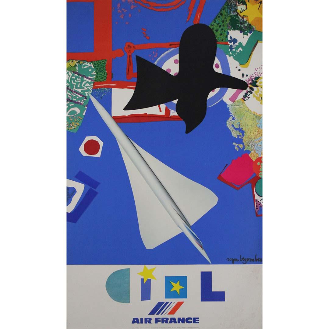1981 Roger Bezombes « Ciel » – Affiche de voyage originale d'Air France