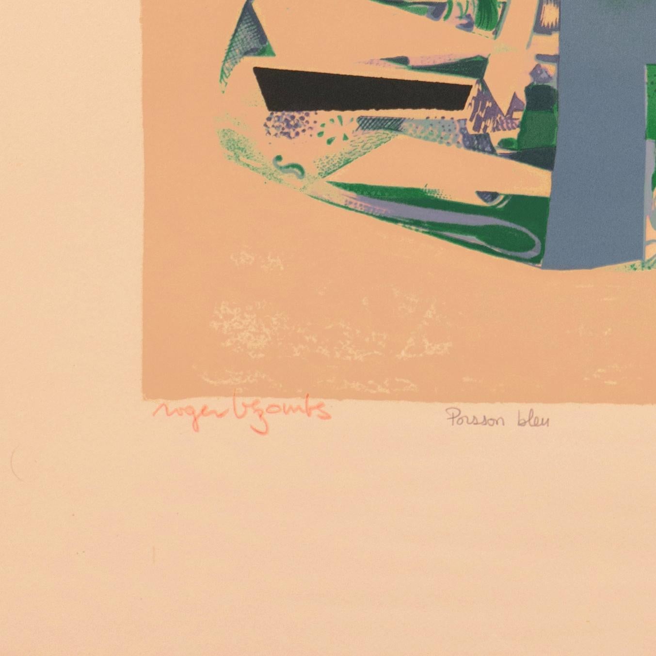 'Blue Fish', Musee National d'Art Moderne, Grand Prix de Rome, Salon d'Automne - Print by Roger Bezombes