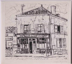 Café Van Gogh Restaurant - Etching By Roger Bezombes -Mid-20th Century