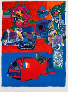 French Artist Modern Surrealist Lithograph Roger Bezombes