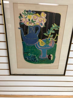 Roger Bezombes  La Cafetiere Bleue Lithograph