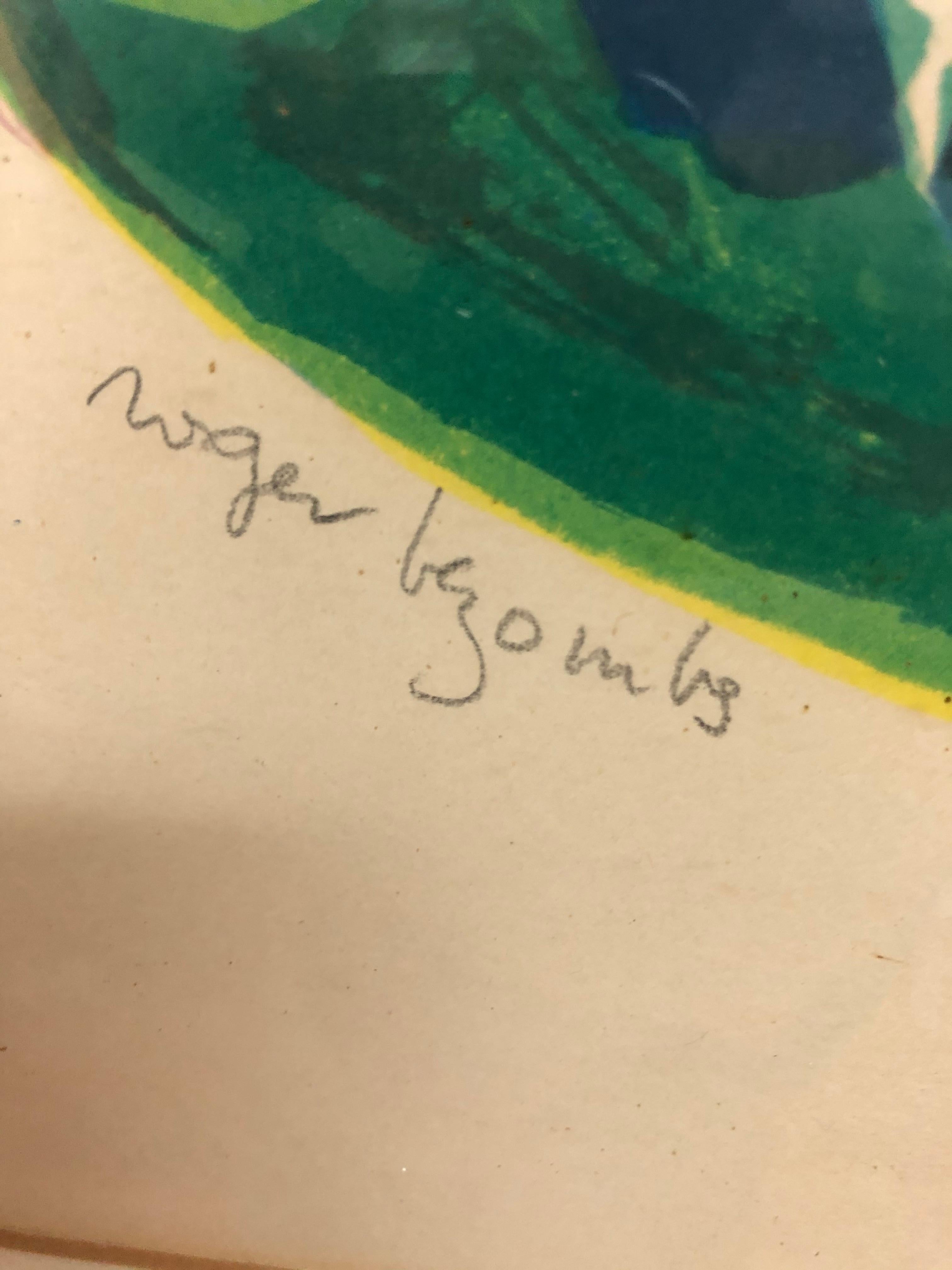 Roger Bezombes  La Cafetiere Bleue Lithograph For Sale 3