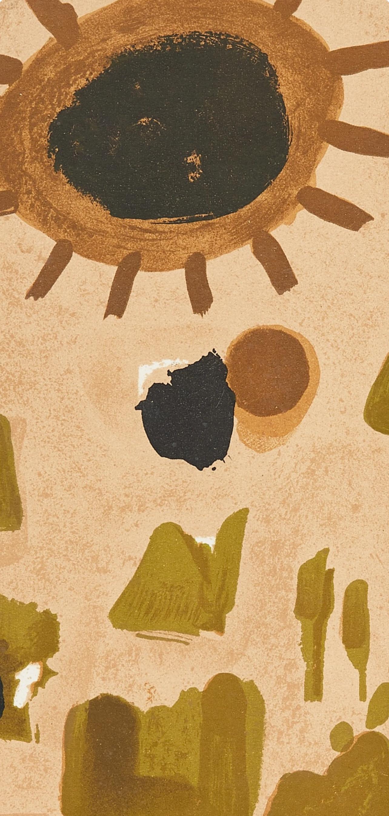 Bissière, Komposition, XXe Siècle (nach) (Beige), Abstract Print, von Roger Bissière