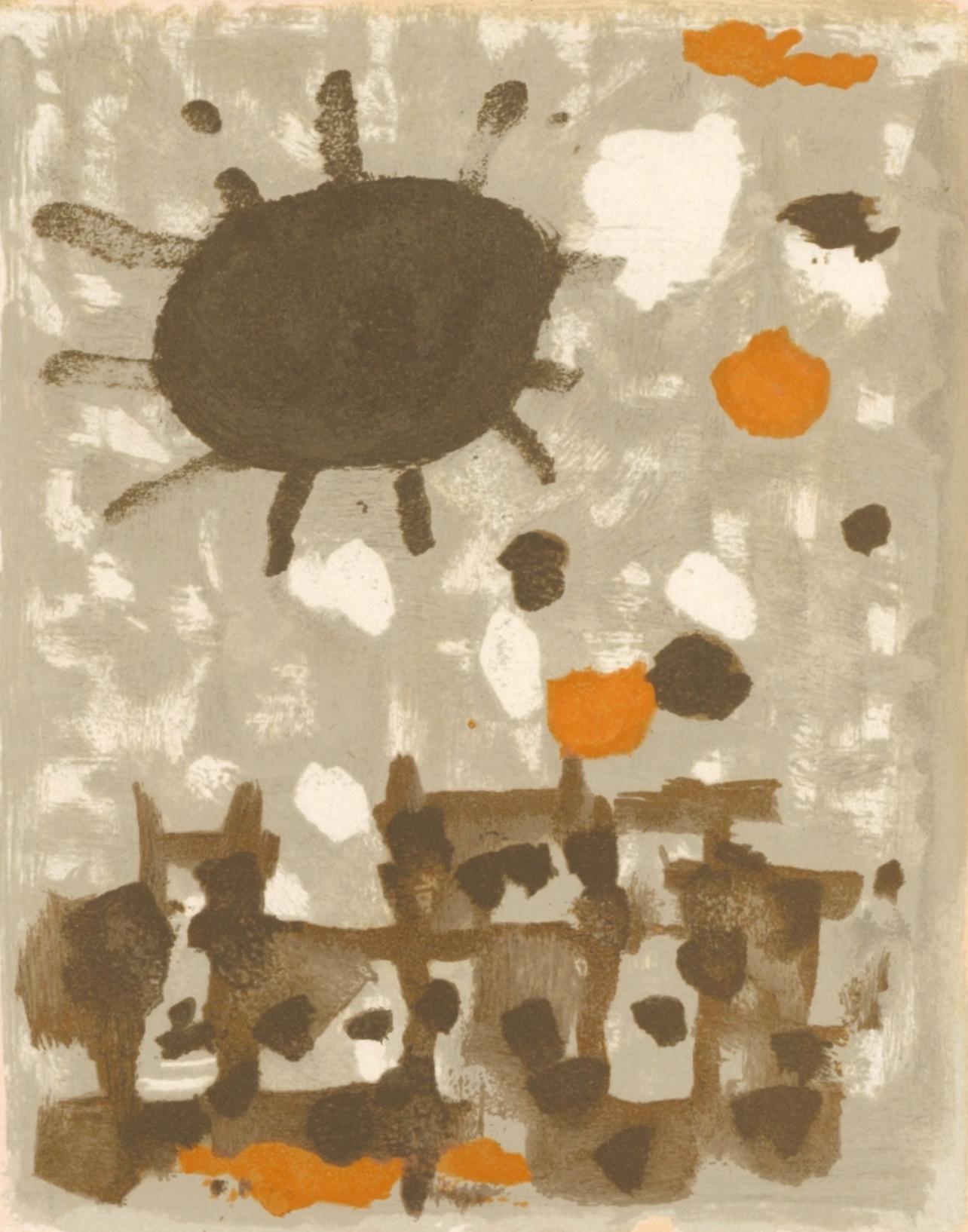 Bissière, l'Hommage à Georges Braque, Derrière le miroir (d'après) - Print de Roger Bissière