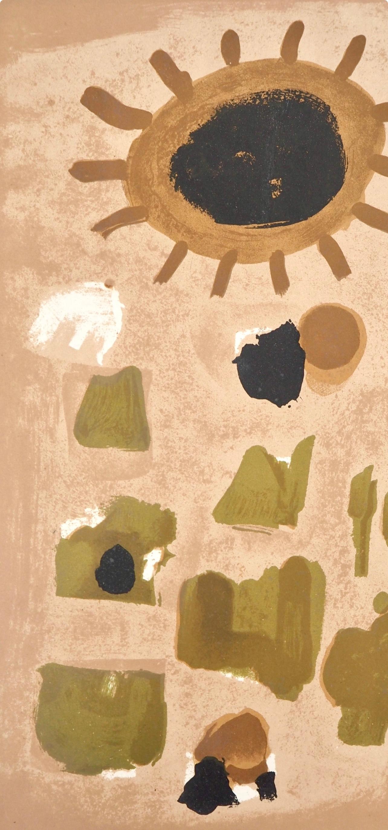 Zusammensetzung, Société internationale d'art XXe siècle (Beige), Abstract Print, von Roger Bissière