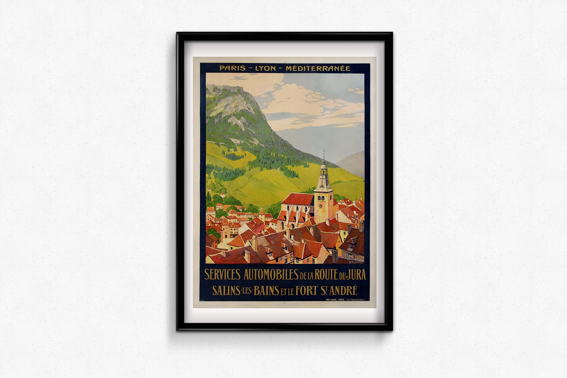 Affiche originale de 1923 de Roger Broders pour le chemin de fer PLM - Salins-les-Bains en vente 1