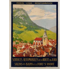 Antique 1923 original poster by Roger Broders for the PLM railway - Salins-les-Bains