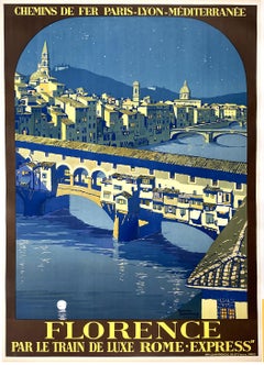 Poster originale d'epoca di Roger Broders - Firenze per PLM 1921