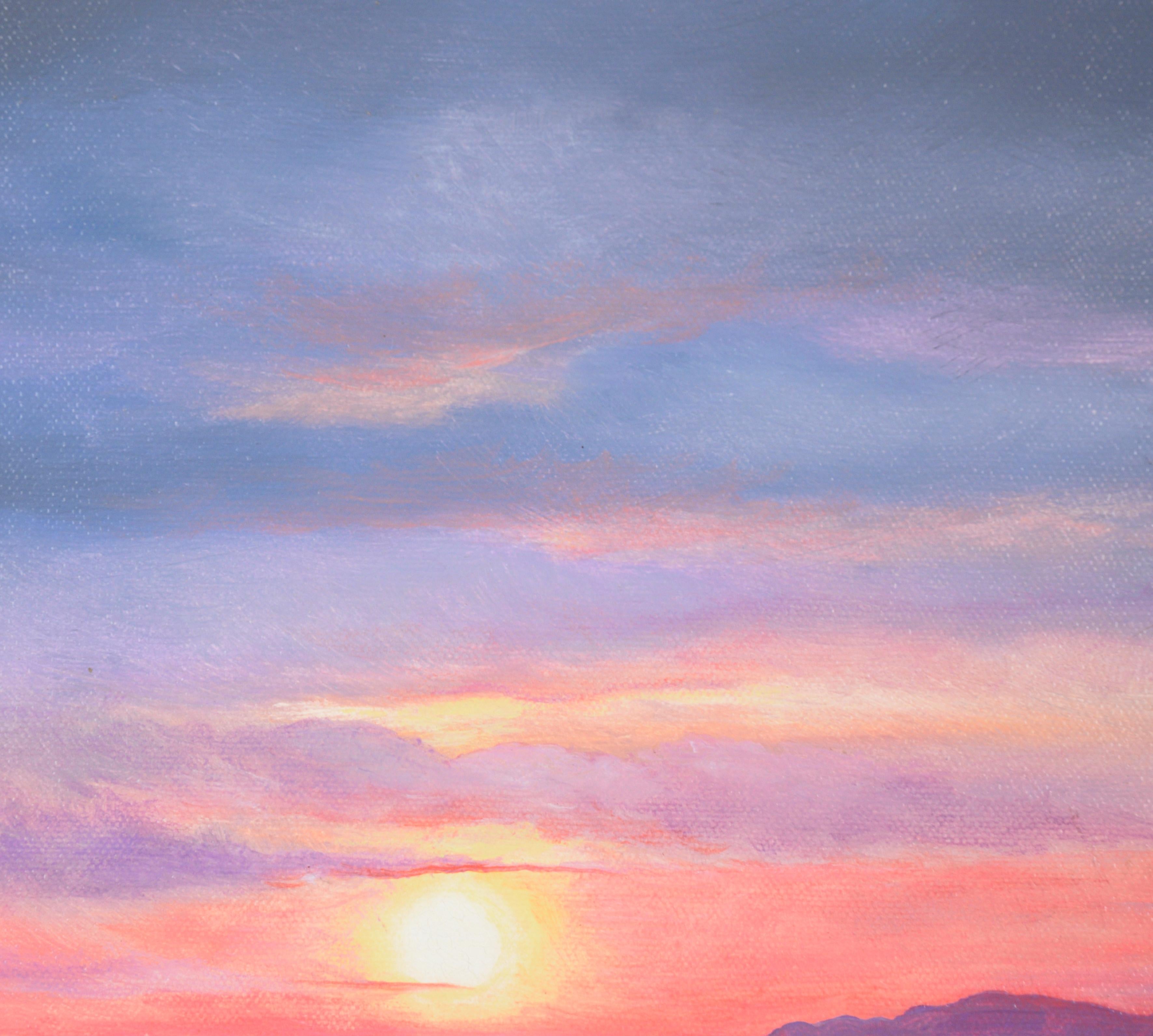 pink sunset painting