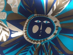 Roger Capron & Jean Derval Midcentury Silk Scarf Square for Hotel Byblos