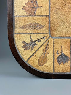 Table basse Roger Capron des années 1960 en céramique et bois de hêtre teinté