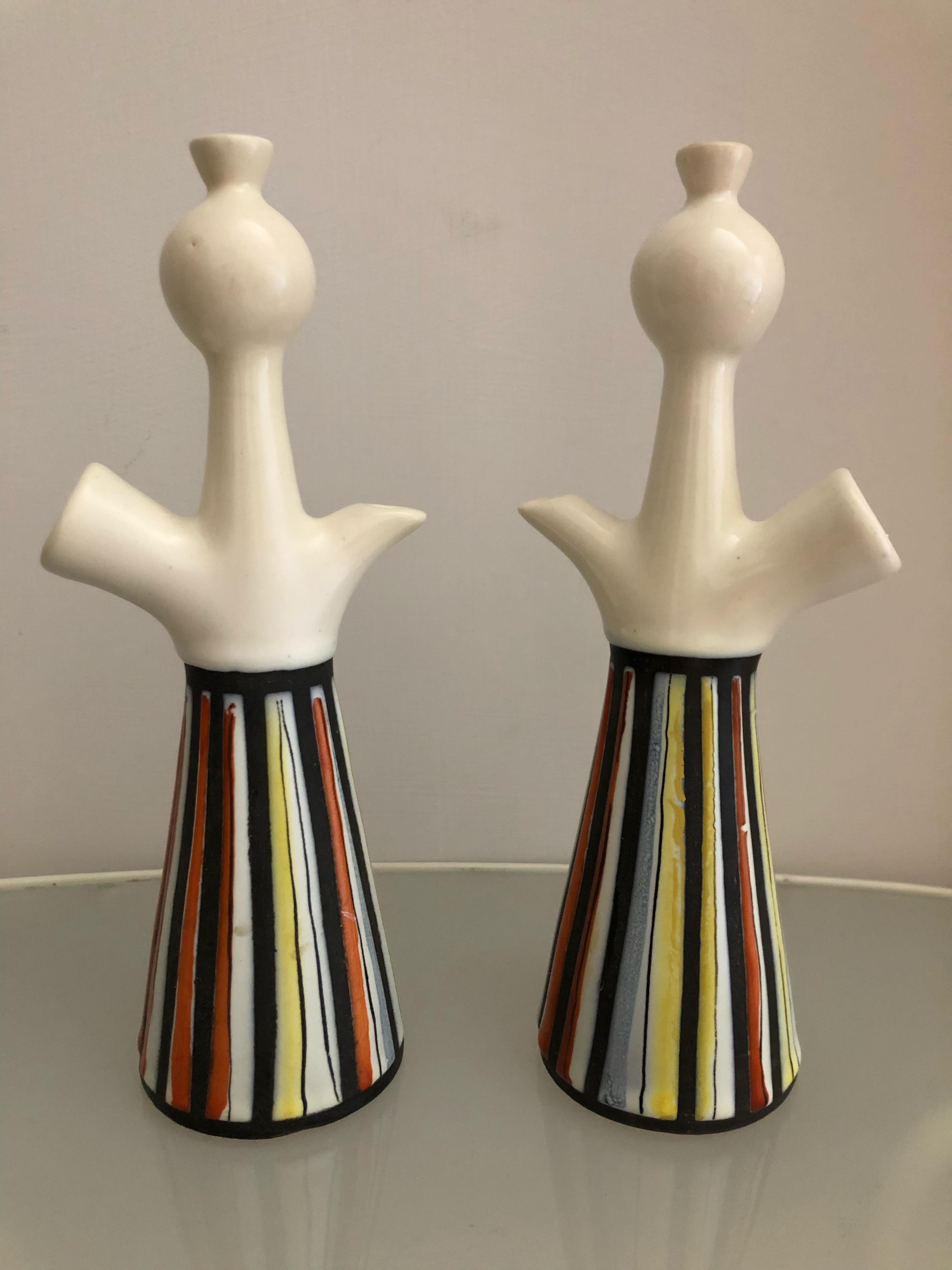 Roger Capron 20th Century Conical White Ceramic French Vases, 1960 9