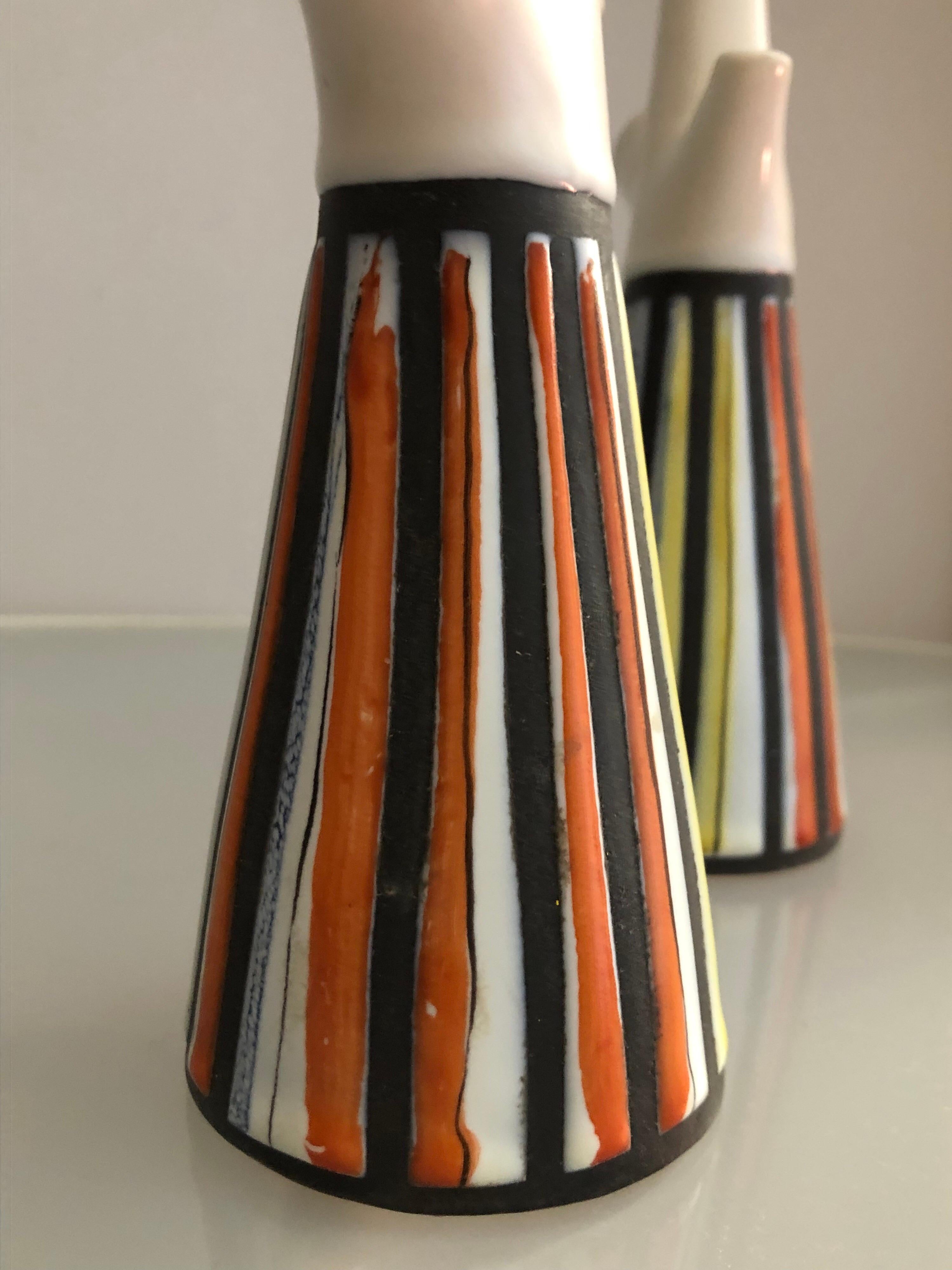 Roger Capron 20th Century Conical White Ceramic French Vases, 1960 4