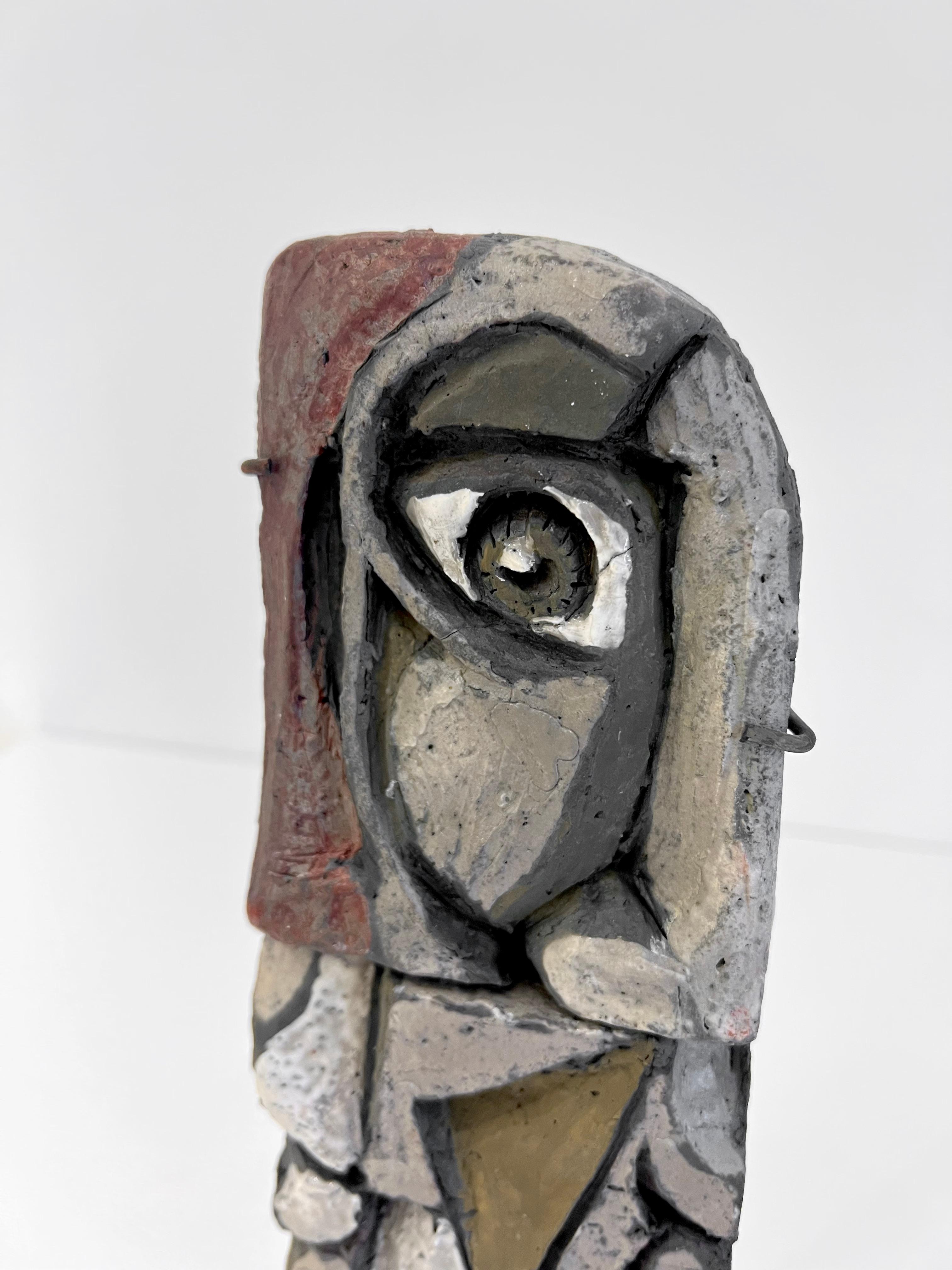 Metal Roger Capron Abstract Ceramic Sculpture on Stand For Sale