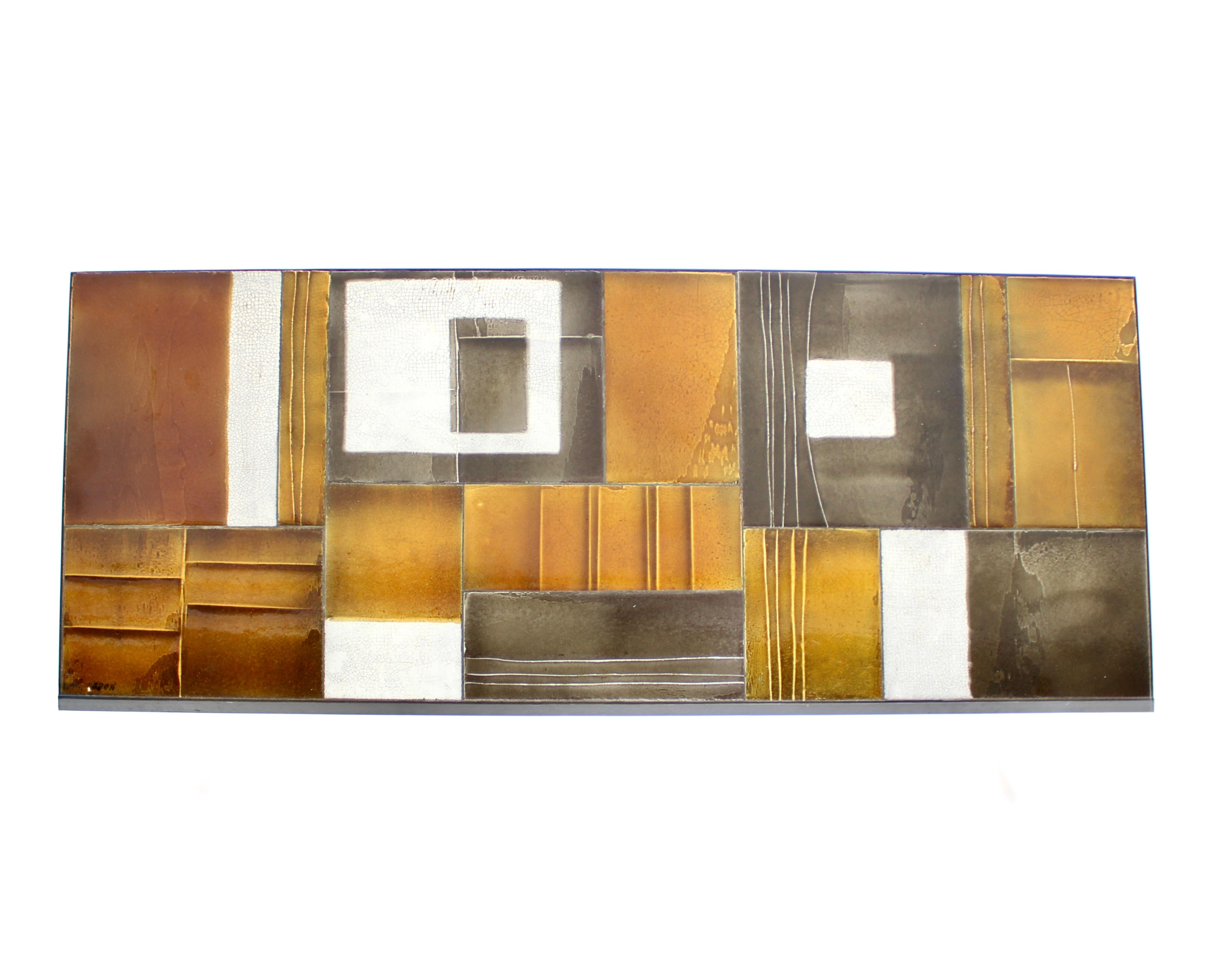 Roger Capron Abstract Ceramic Tiles Coffee or Side Table Vallauris, France In Good Condition For Sale In Chicago, IL