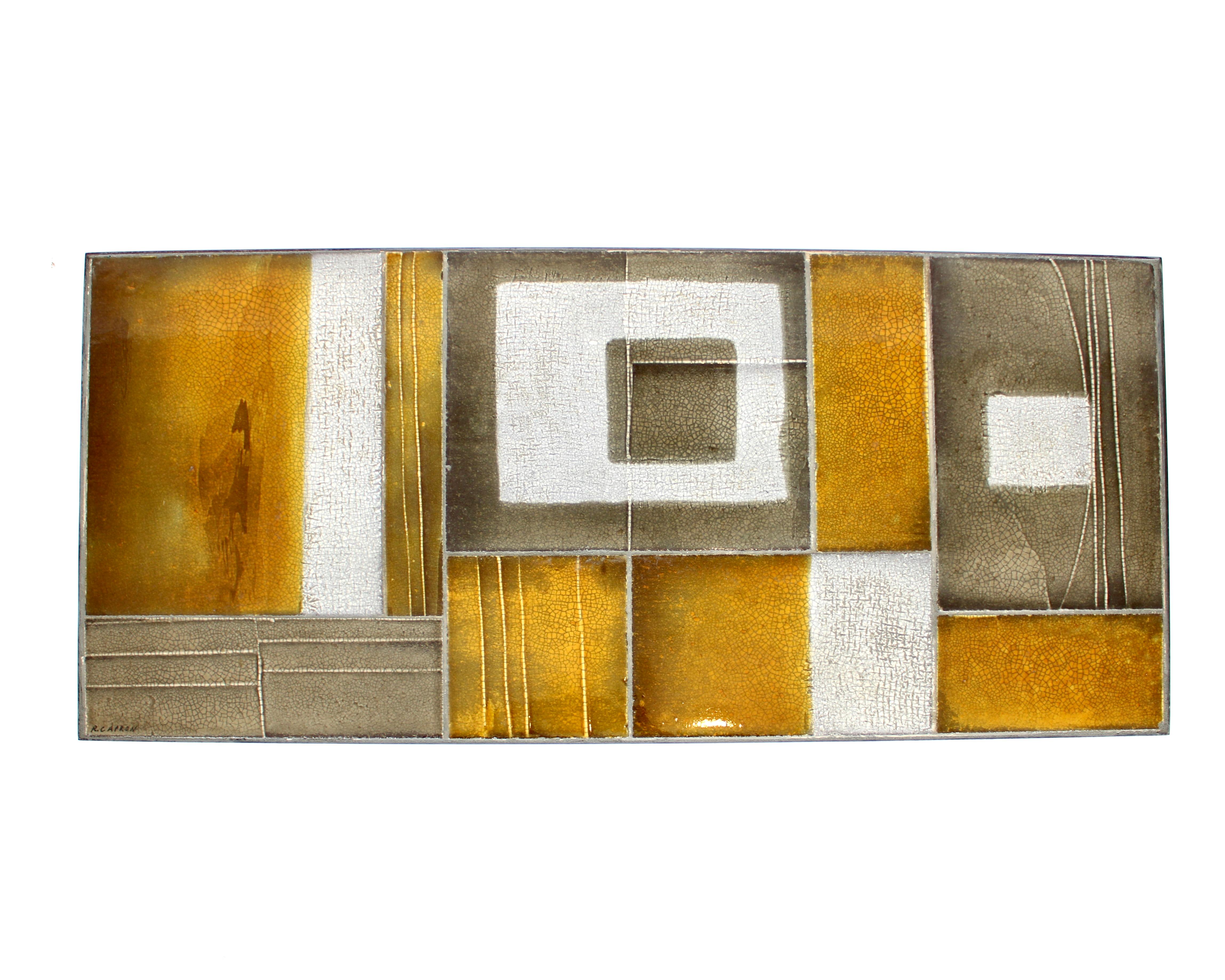 Roger Capron Abstract Ceramic Tiles Coffee or Side Table Vallauris, France 1