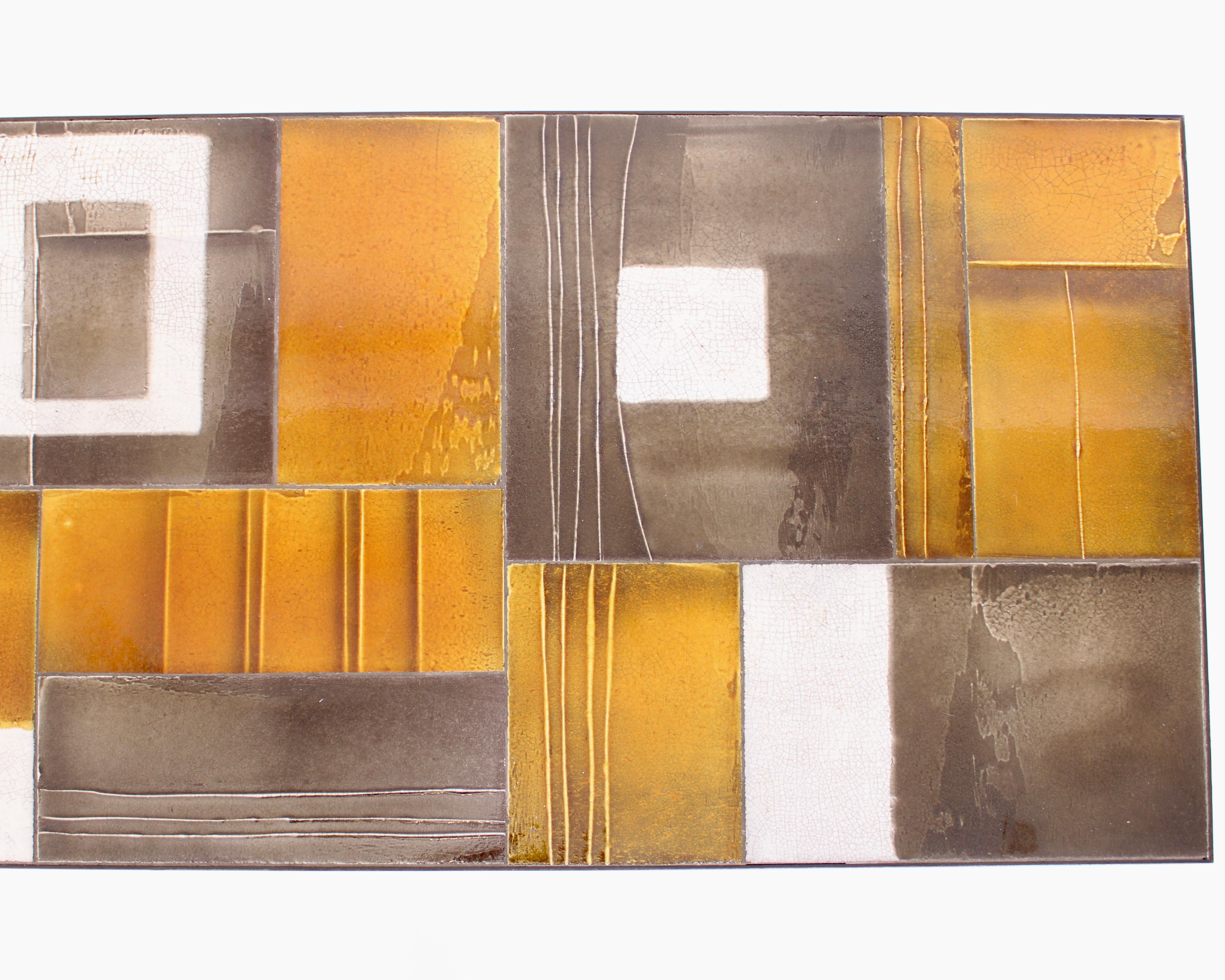 Roger Capron Abstract Ceramic Tiles Coffee or Side Table Vallauris, France For Sale 1