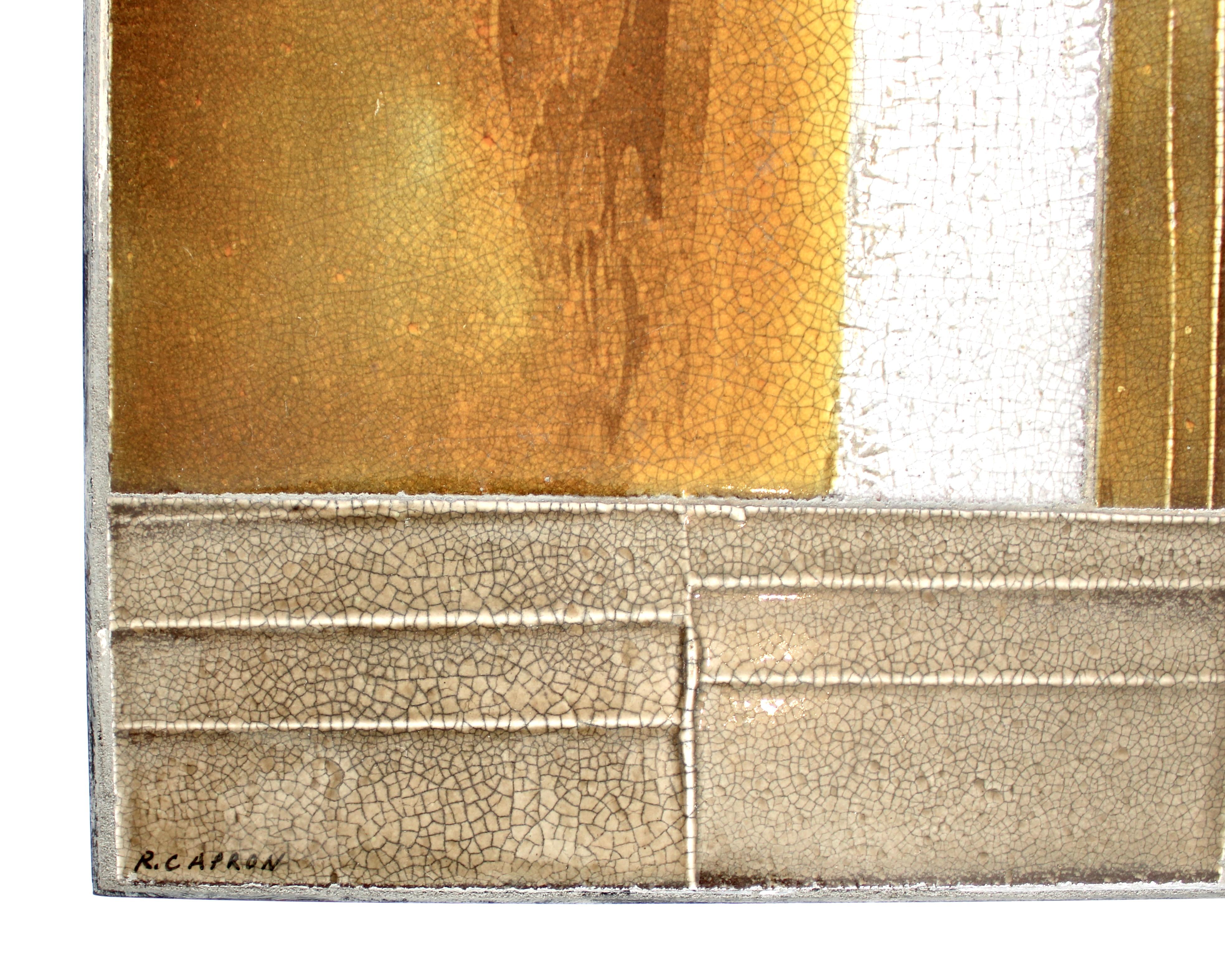 Roger Capron Abstract Ceramic Tiles Coffee or Side Table Vallauris, France 3