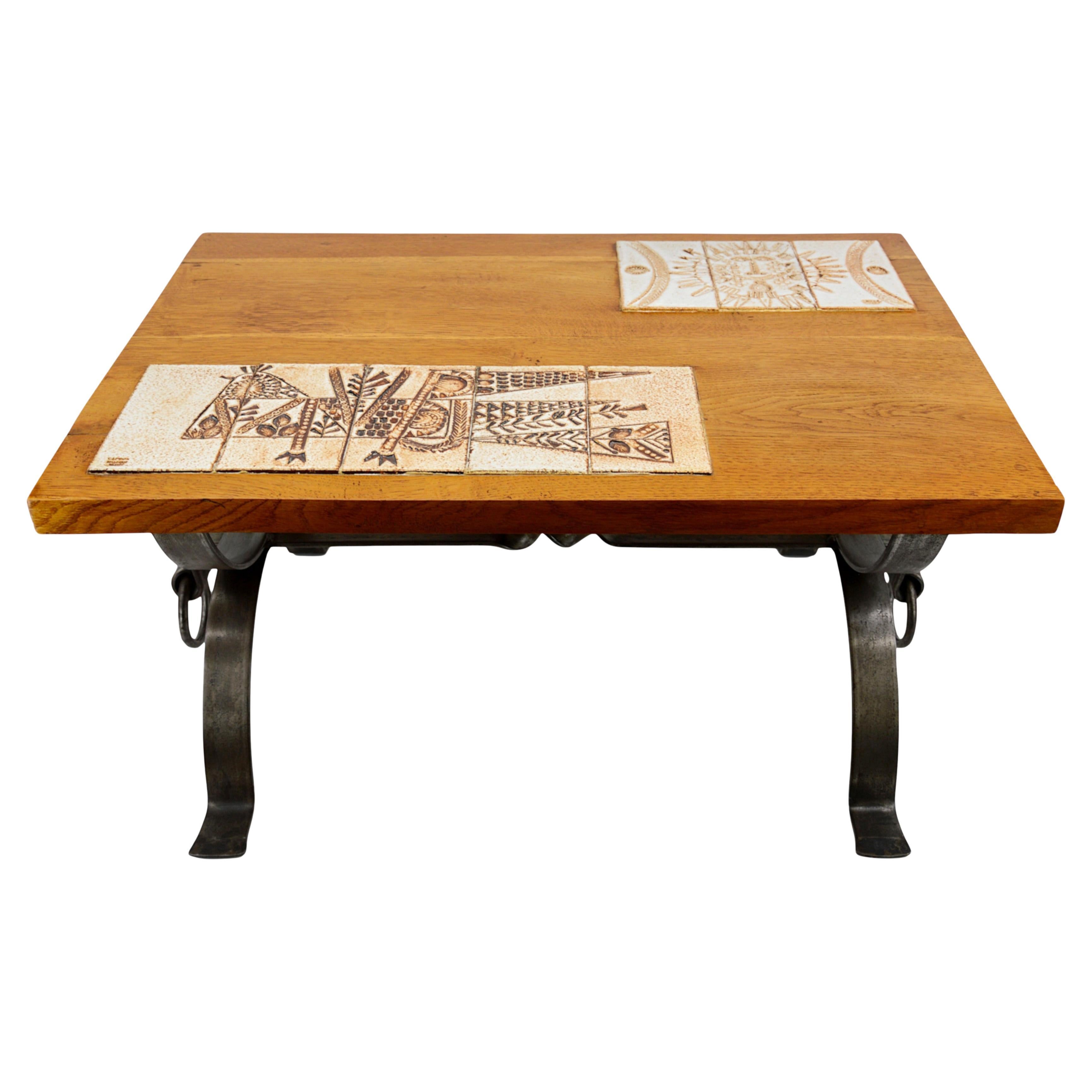 Kleiner Couchtisch von Roger Capron und Jean Derval, 1960er-Jahre