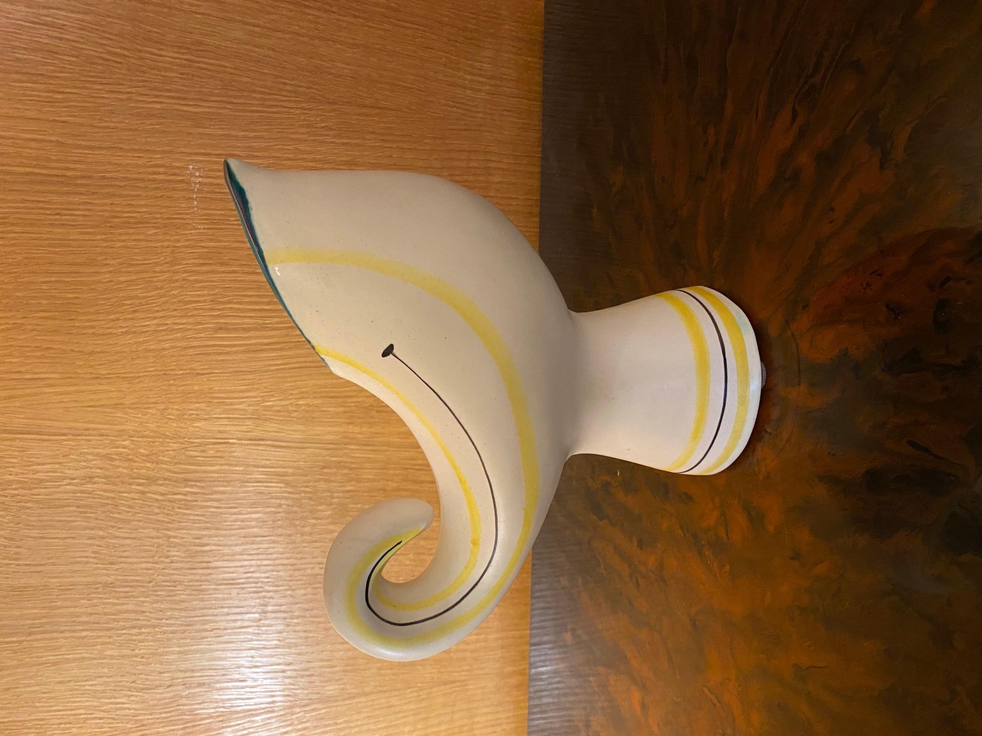 Keramikvase/ Krug „ Vogel“ von Roger Capron, Vallauris, Frankreich, 1960er Jahre
Unterzeichnet 