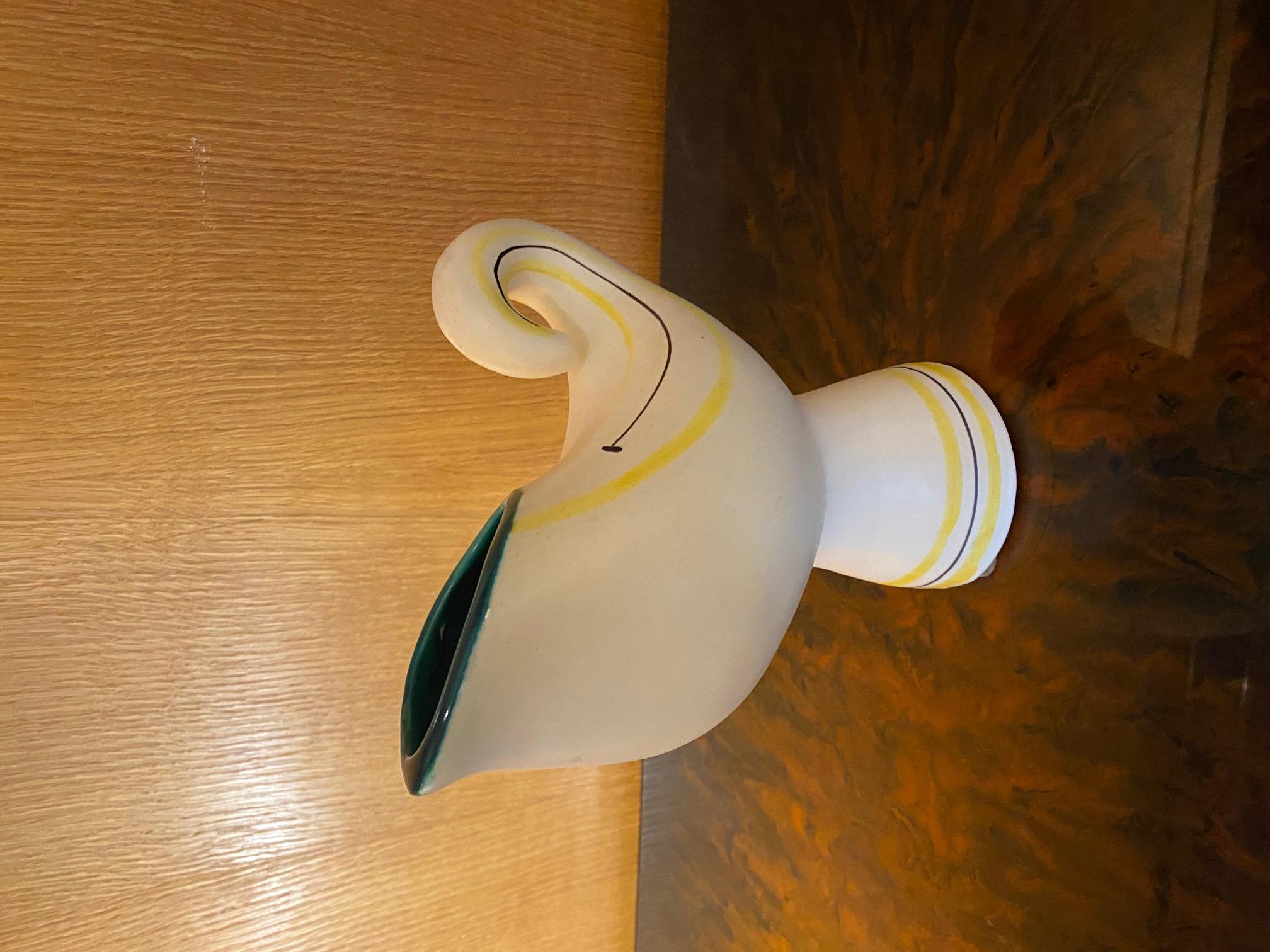 Keramikvase/ Krug „ Vogel“ von Roger Capron, Vallauris, Frankreich, 1960er Jahre im Zustand „Gut“ im Angebot in Paris, FR