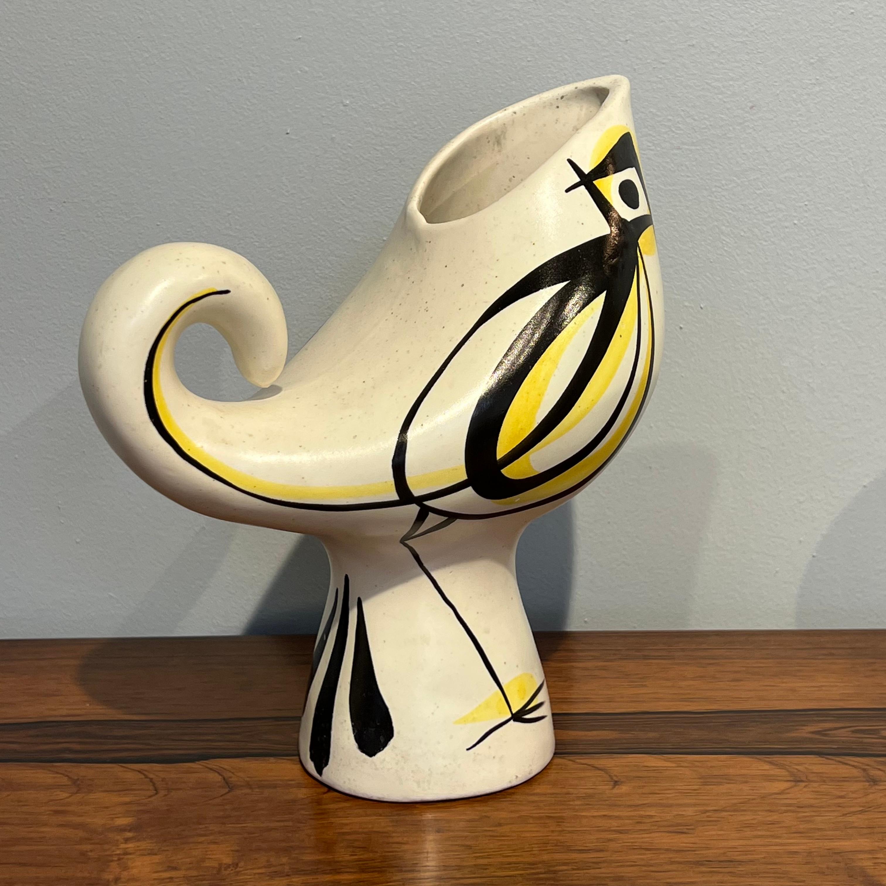 French Roger Capron bird vase 