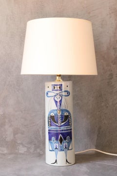 Roger Capron, lampe en céramique bleue, 1955, Vallauris, époque Jouve, Picault