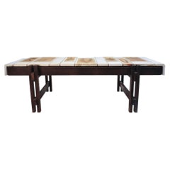 Roger Capron Botanical and White Tile Coffee Table