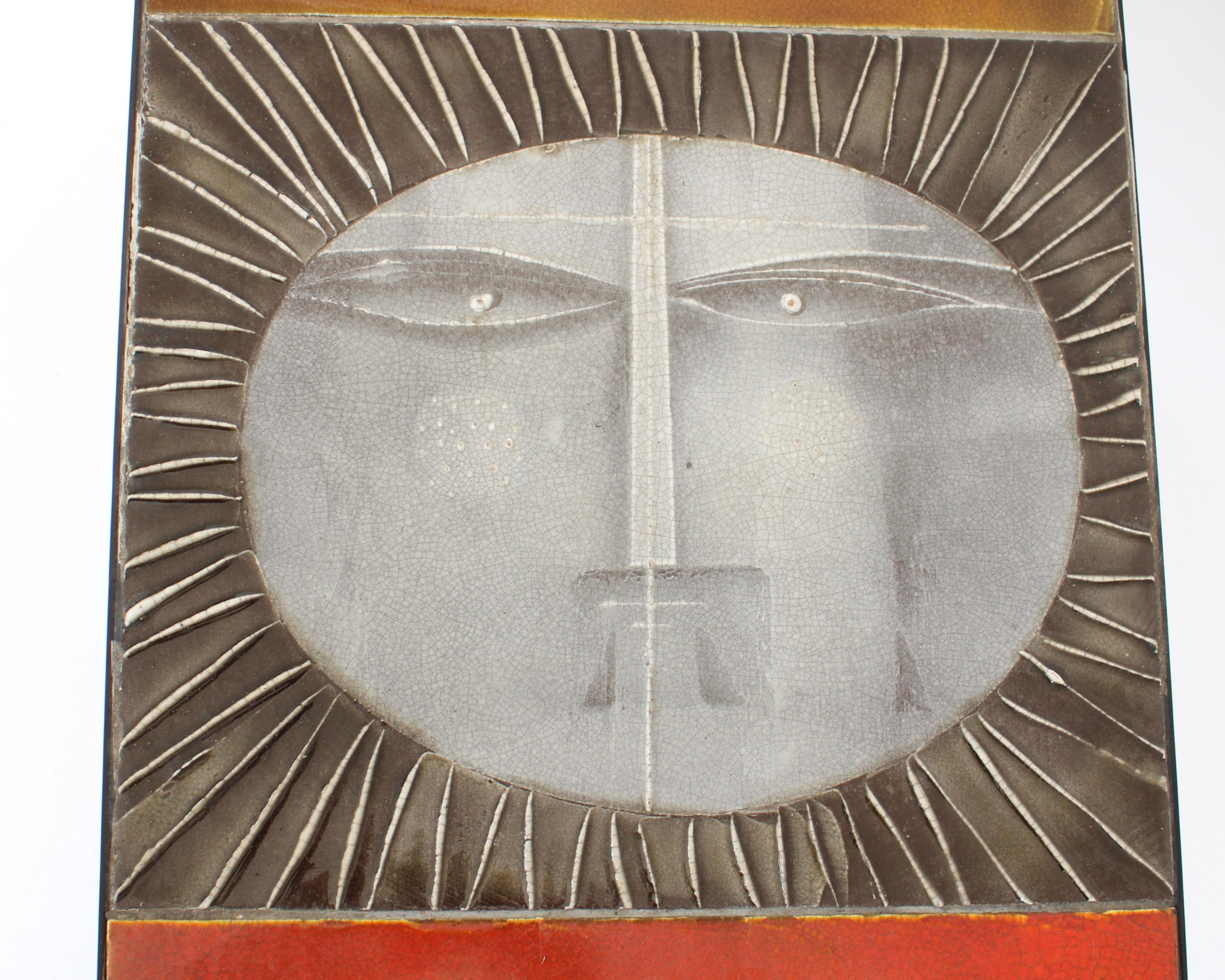 Roger Capron Ceramic Coffee Table Soleil Sun Motif Vallauris, c 1965 2