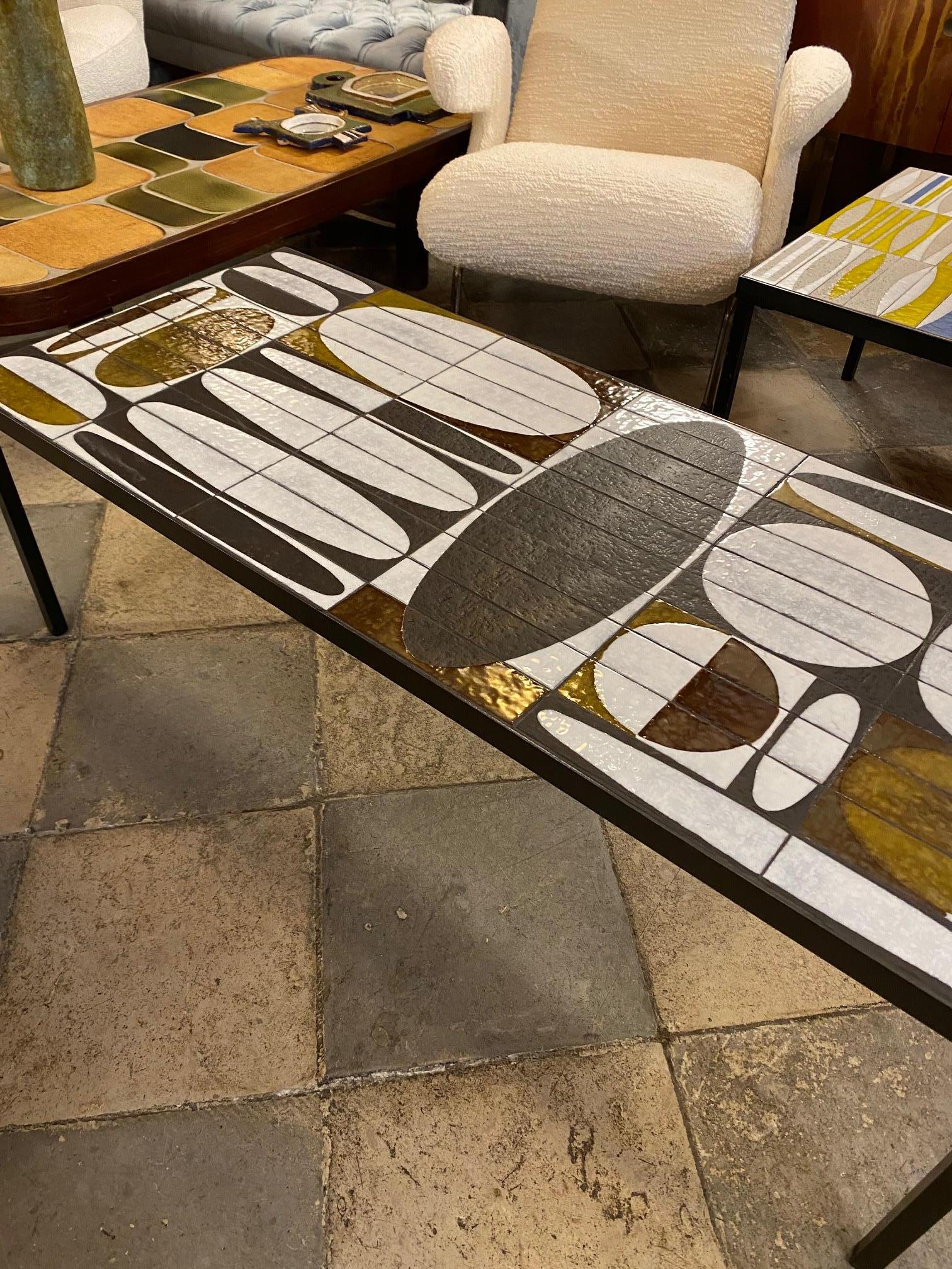 Mid-20th Century Roger Capron Ceramic Coffee Table, France, Early 60's