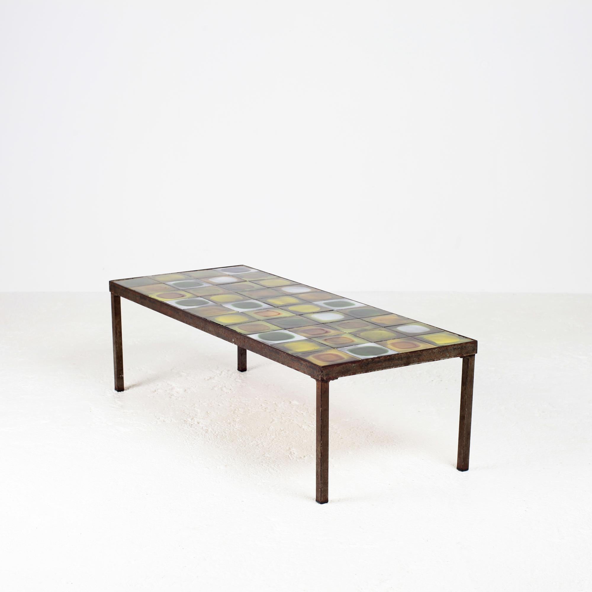 Roger Capron Ceramic Coffee Table Planetes, 1960s In Good Condition In Saint  Ouen, FR