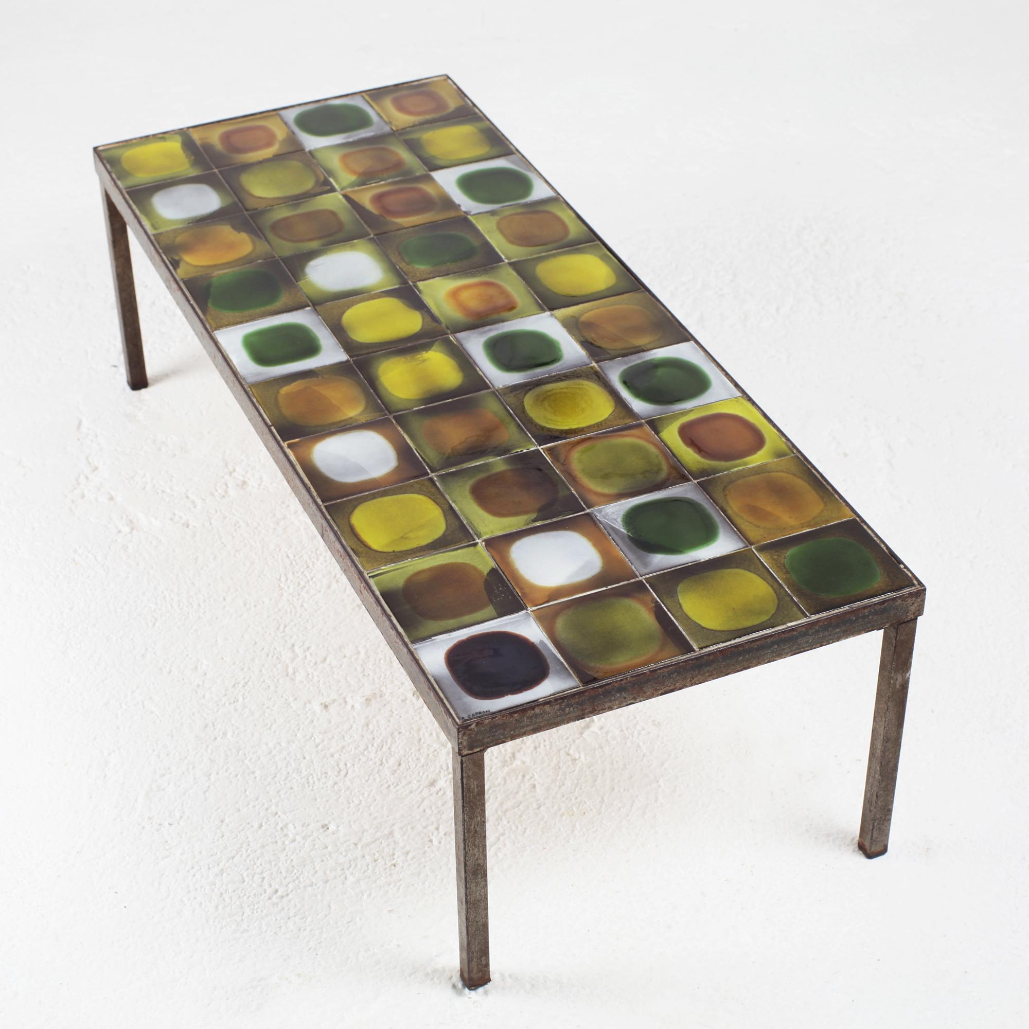 Roger Capron Ceramic Coffee Table Planetes, 1960s 1