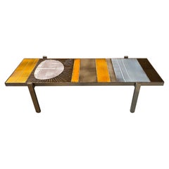 Table basse "Soleil" en céramique de Roger Capron, France, années 50