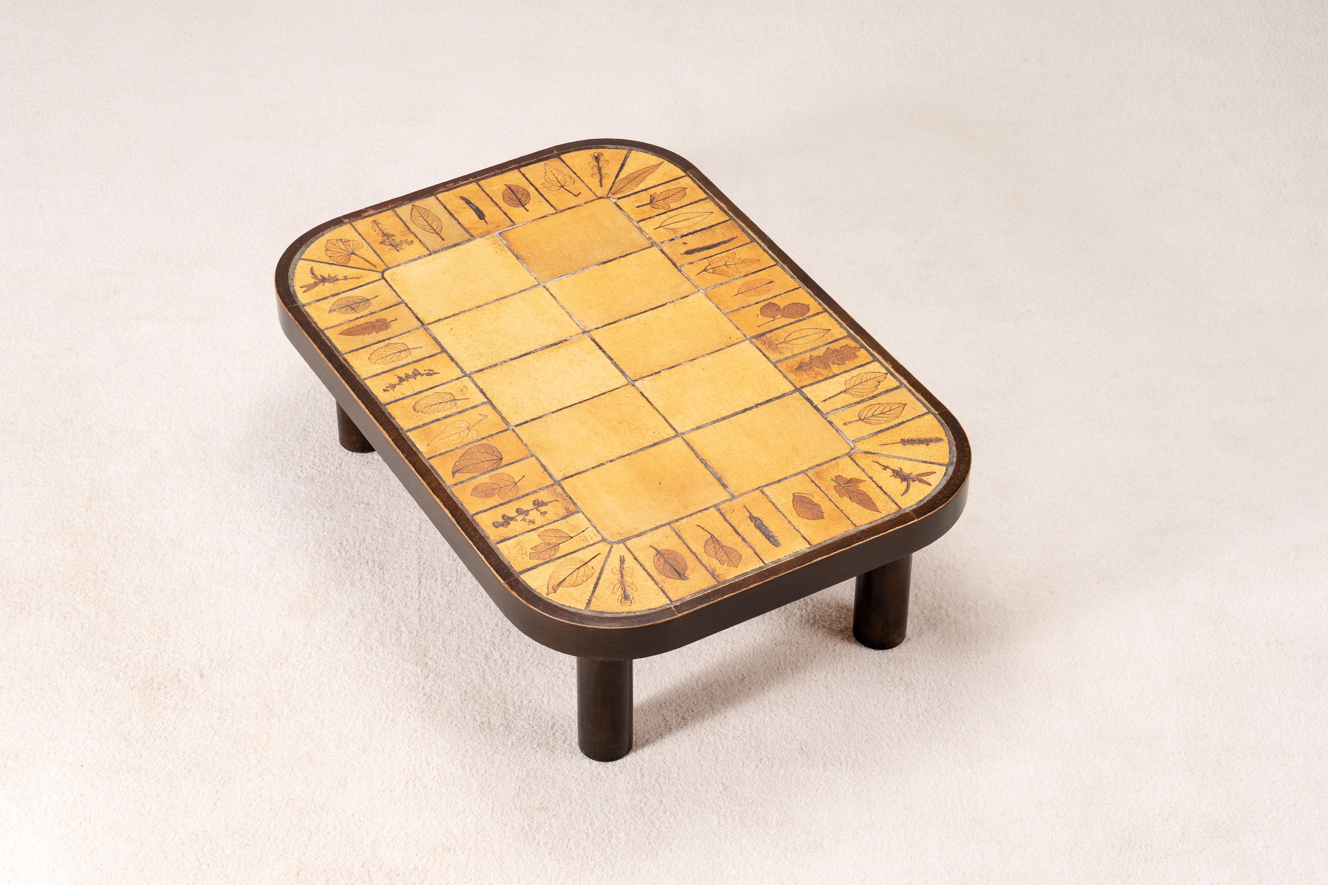 French Roger Capron, Ceramic Coffee Table, Vallauris, France, 1960s
